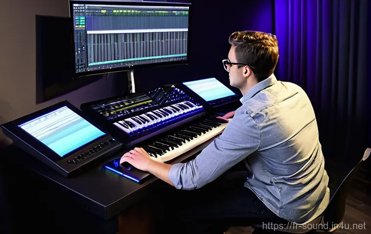 음향 기술 이론과 실무 조화 - **Prompt:** A curious young adult, dressed in a comfortable t-shirt and trousers, is actively experi... 음향 기술 이론과 실무 조화 - **Prompt:** A curious young adult, dressed in a comfortable t-shirt and trousers, is actively experi...